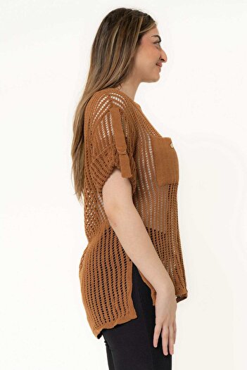 Yola Lace Detail Checkered Top