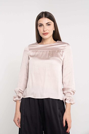 Nichii Solid Long-Sleeve Top with Flared Sleeves