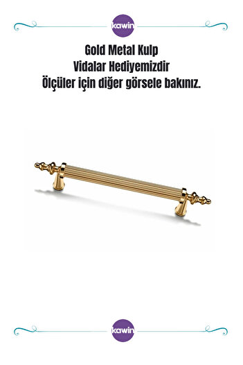 Kawin Gold Gold Handle 96mm Metal Screwed - Cabinet, Dresser, Unit, Nightstand, Kitchen Cabinet, Wardrobe Handle