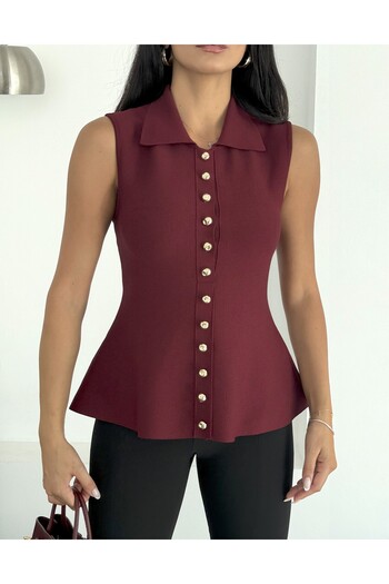 NOA LİNE Women's Buttoned Zero Sleeve Vest