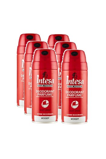 Intesa Set 6 x Deodorant spray Woody pentru barbati, 24h protectie, 150 ml