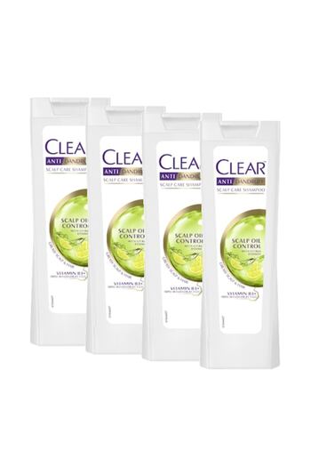 Clear Anti-Dandruff Shampoo Scalp Oil Control for Men, 4 x 250 ml