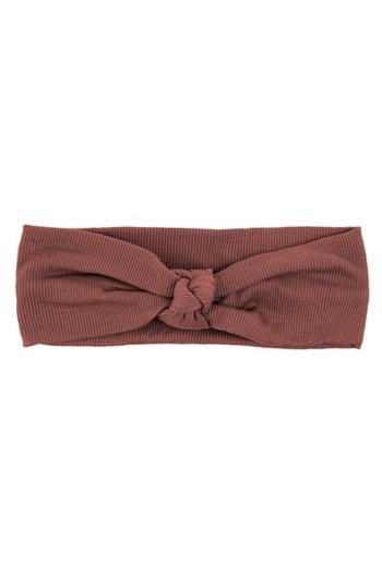 SHOPIENS Bentita de par pentru femei Shopiens®, de culoare teracota, din stofa ribbed cu nod