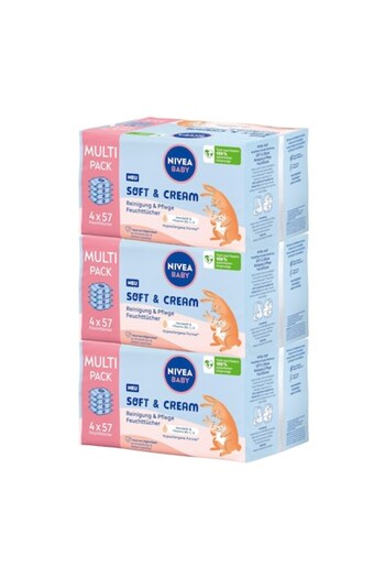 NIVEA Șervețele umede moi și cremoase cu ulei de migdale, 12 x 57, 684 buc