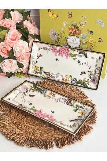 ROSSEV Muse Garden Rectangular Presentation Plate Set of 2 Large