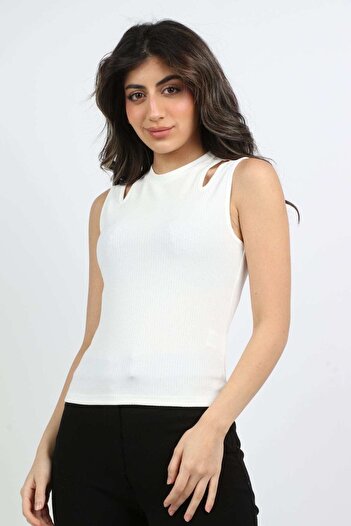 mica Round-Neck Off-Shoulder Top
