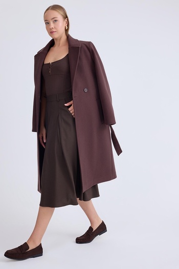 Vitrin Pleated Midi Skirt with Pockets