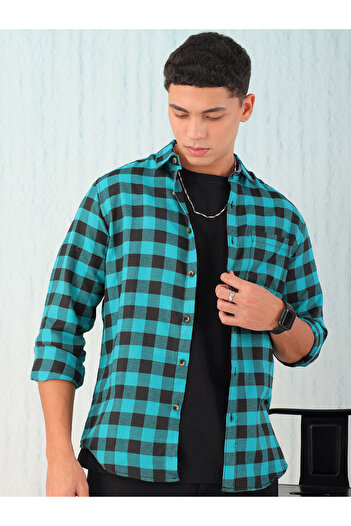 HardSoda By Styli Men Checkered Flannel Casual Shirt
