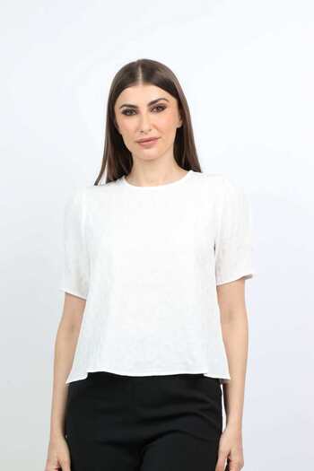 mica Mixed Patterns Half-Sleeve Top