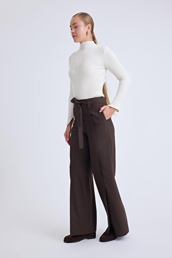 Vitrin High Waist Waist Belted Pants