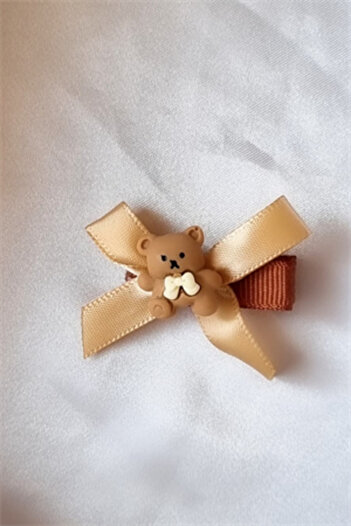 Trade Bazaar Child bow figured 2-piece hairpin set clip-on hairpin set with teddy bear hairpin