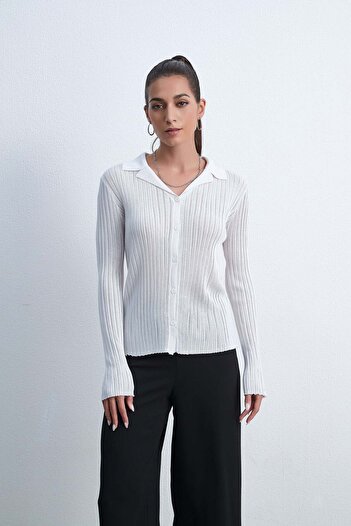 Livia Solid Ribbed Long-Sleeve Top