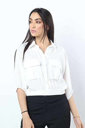 Nichii Fitted Button-Front Top with Pockets
