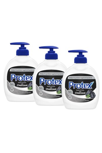 Protex Detox Pure Charcoal Liquid Soap, 3 x 300 ml