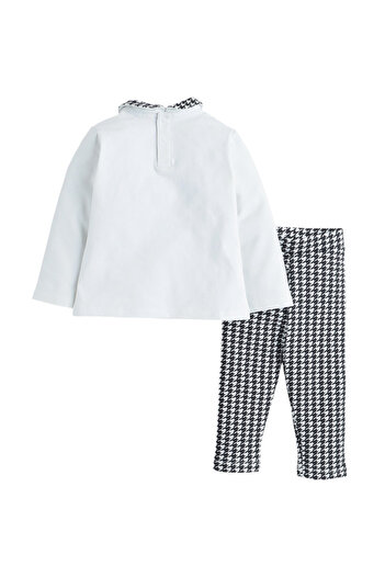Victor and Jane By Styli Girls Houndstooth Top and Leggings Set
