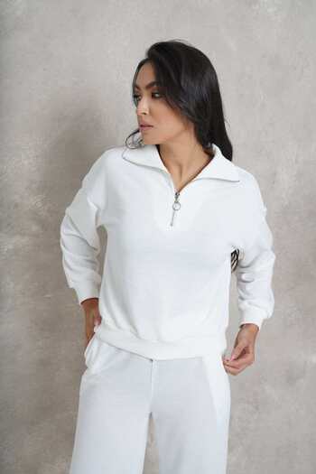 Nichii Solid Wide-Neck Long-Sleeve Top