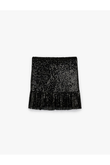 Koton Sequined Asymmetrical Mini Evening Dress Skirt
