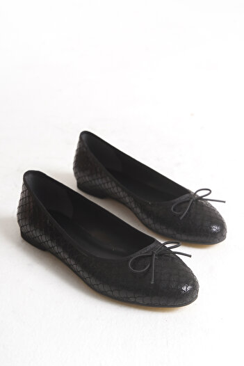VONJE Mars Women's Casual Round Toe Ballerina Herringbone Patterned Ballet Flats