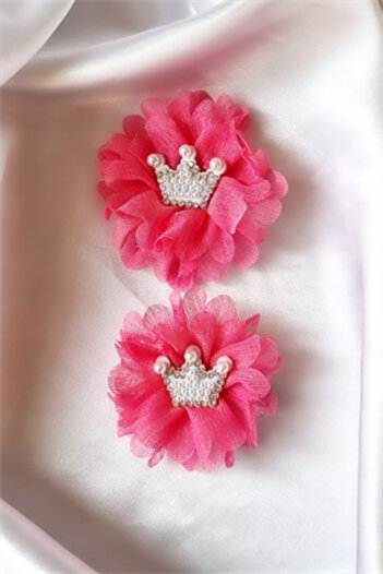 Trade Bazaar Children's Princess Crown Detail 2-Piece Collet Buckle Set Clip Buckle Set Crowned Collet