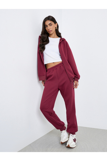 Styli Quilted Knit Hooded Jacket and Joggers Co-Ords