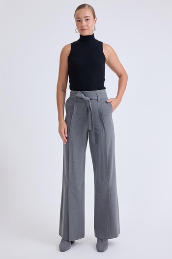 Vitrin High Waist Waist Belted Pants