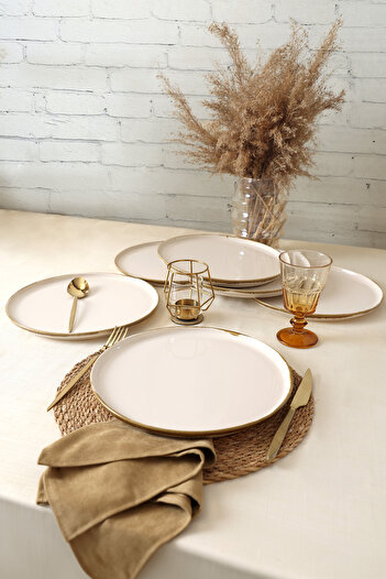 Keramika Straw Nordic Serving Plate 28 cm 6 Pieces