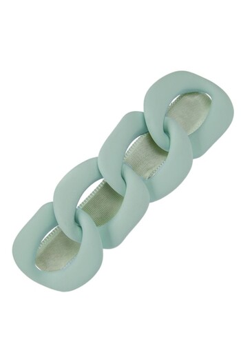 SHOPIENS Agrafă de păr pentru femei cu clemă argintie și model de lanț verde deschis