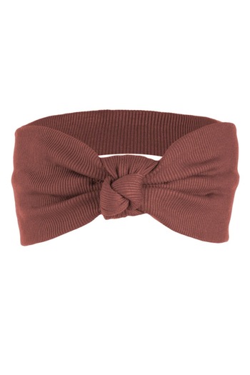 SHOPIENS Bentita de par pentru femei Shopiens®, de culoare teracota, din stofa ribbed cu nod