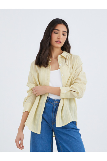 Take Two By Styli Textured Casual Oversized Shirt