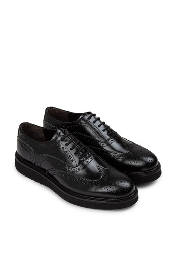 Deery Genuine Leather Black Women's Oxford Shoes