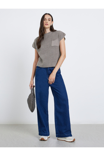 Styli Pocket Details Ribbed Top