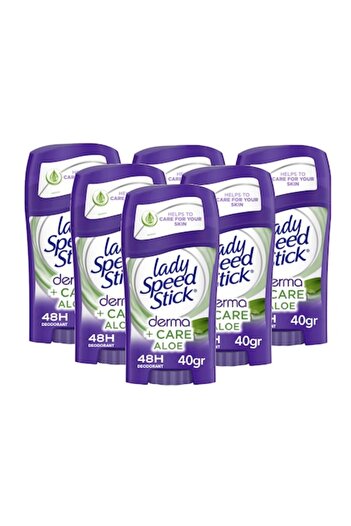 Lady Speed Stick Deodorant stick women Derma Care Aloe Vera, 48h protection, 6 x 40g