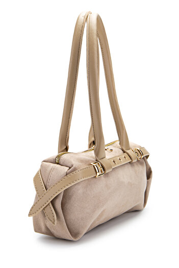 minebag Suede Belt Detailed Women's Shoulder Bag Anfora Mink