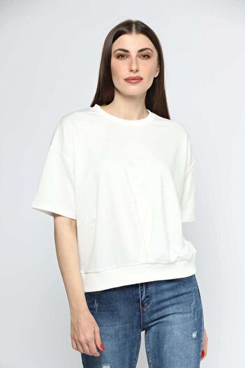 mica Solid Cotton Half-Sleeve Top