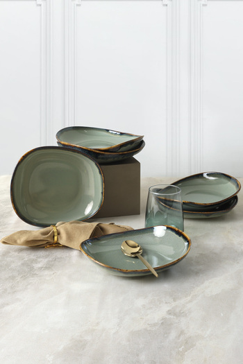 Keramika Reactive Green Isabella Dinner Plate 22 cm 6 Pieces Q84