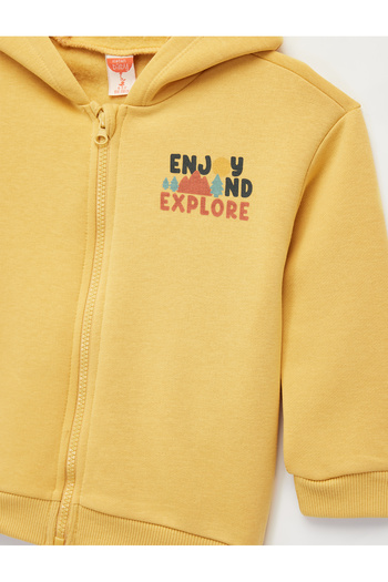 Koton Uzun Kollu Bisiklet Yaka Fermuarlı Kapşonlu Sweatshirt