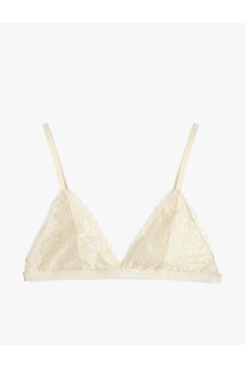 Koton Unpadded Lace Detailed Underwire-Free Bra