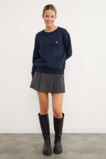 Fulla Moda 3 Thread Metal Accessory Detailed Sweatshirt