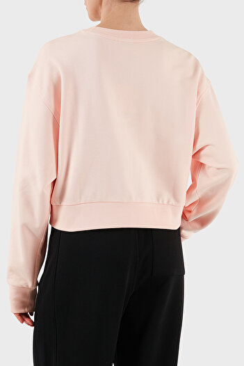 Calvin Klein Pamuklu Relaxed Fit Bisiklet Yaka Crop Sweat LV047C911GVI7 SWEAT LV047C911G VI7