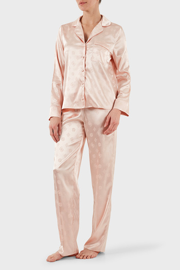 Guess Sylvie Tamamı 4G Logolu Regular Fit Uzun Kollu Pijama Takımı O5BX05W4732 PİJAMA TAKIMI O