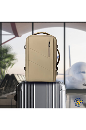 OEM Airplane Travel Backpack, EVES®, Ryanair & Blue Air Accepted, Business Laptop up to 18"4", Khaki