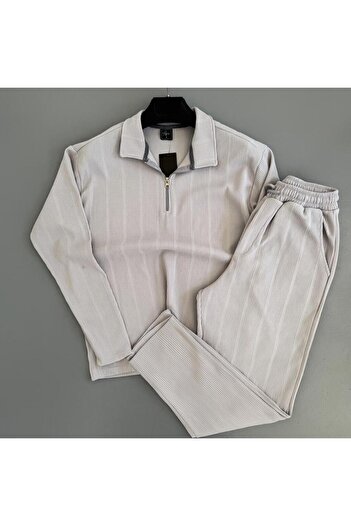 WENMİNG Men's Ottoman Fabric Bottom and Top Set