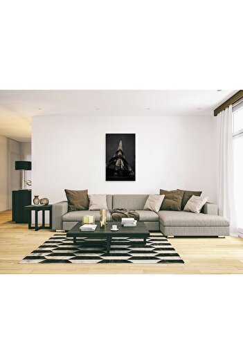 GRELYS PRINT Pictură pe pânză, Turnul Eiffel, 50 x 80 cm, Ramă din lemn, Multicolor