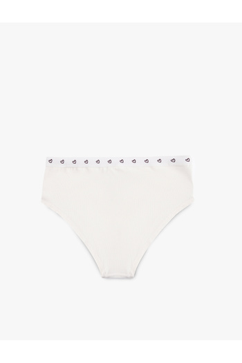 Koton High Waist Heart Printed Cotton Comfortable Fit Hipster Panties