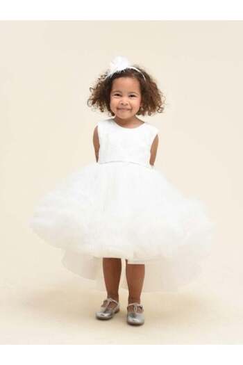 Zekids Girl's Embroidered Detailed Front Short Back Long Crown Design Evening Dress