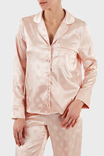 Guess Sylvie Tamamı 4G Logolu Regular Fit Uzun Kollu Pijama Takımı O5BX05W4732 PİJAMA TAKIMI O