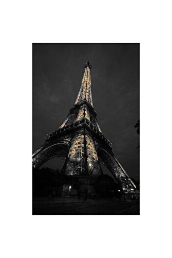 GRELYS PRINT Pictură pe pânză, Turnul Eiffel, 50 x 80 cm, Ramă din lemn, Multicolor