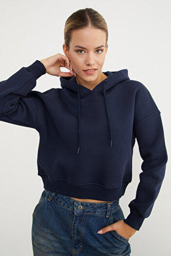 Fulla Moda 3 Thread Basic Hooded Sweatshirt