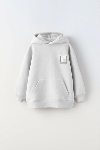 The Champ Clothing Children's Oversize Hoodie Sweatshirt Updated Simplicity Printed White – Hooded, 3 Thread Fleece