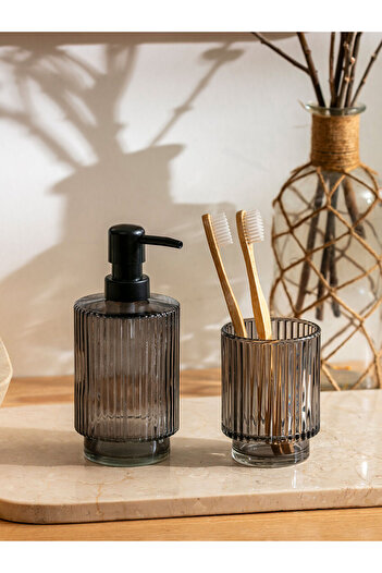 LC Waikiki Gray 2 Piece Glass Bathroom Set